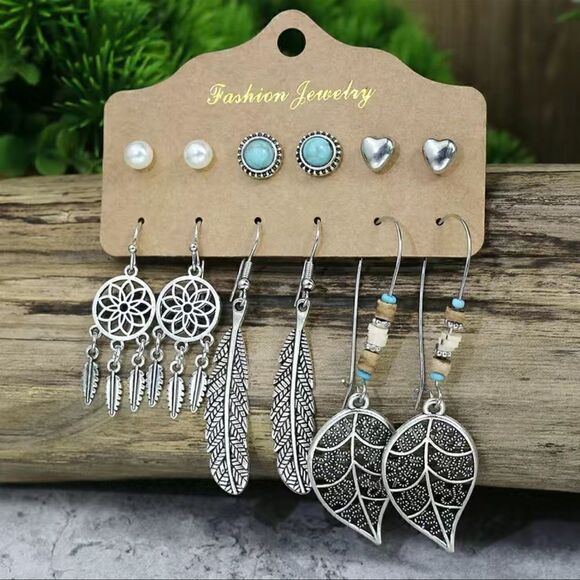 Beautiful Fashion Jewelry 6 Piece Boho Earrings New! - Picture 3 of 4